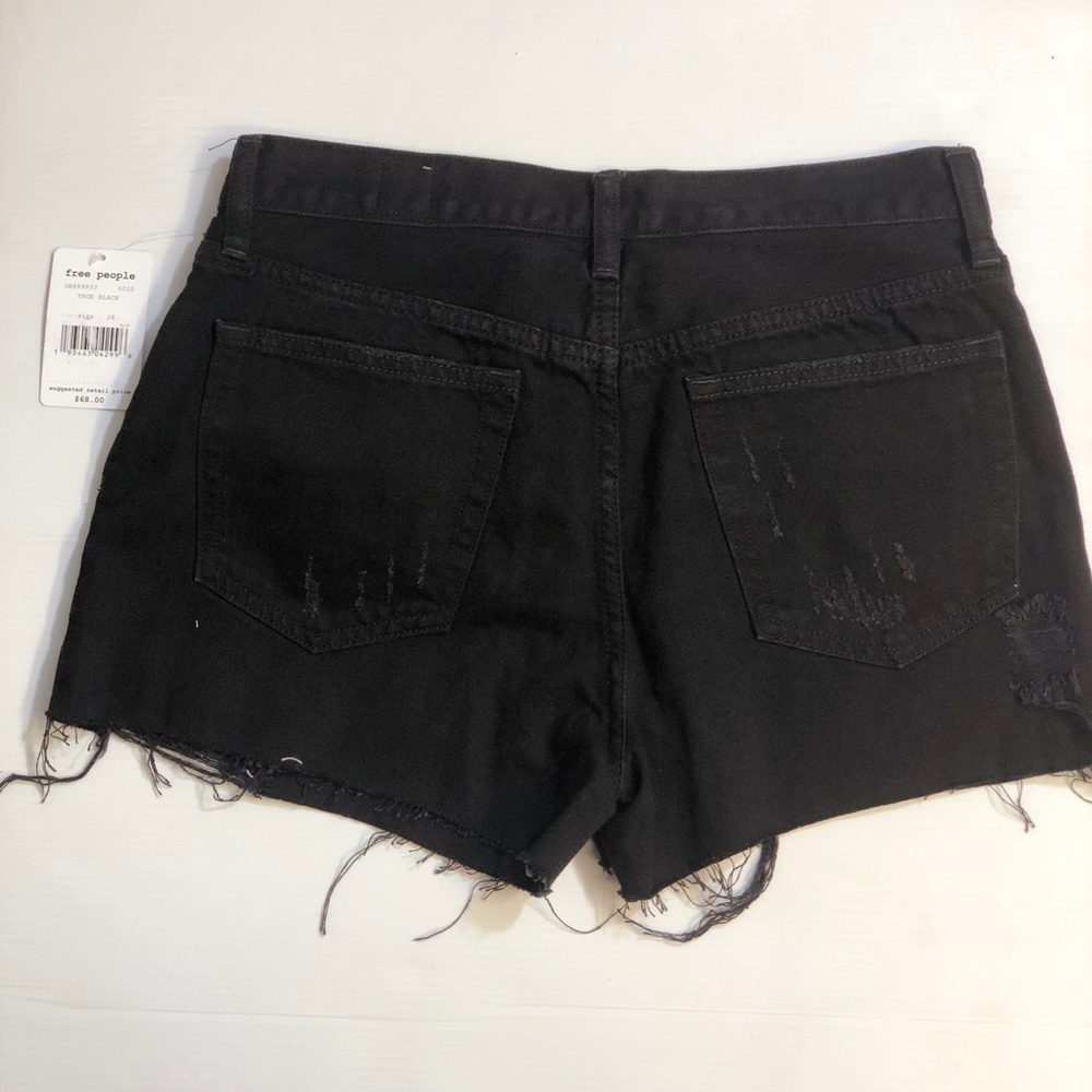 Free People Womens Black Denim Sofia Cutoff Shorts - Picture 7 of 14